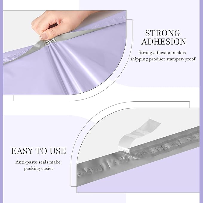 Metronic Poly Mailers 19x24 Inch 500 Pcs, Large Shipping Bags for Clothes, Shipping Envelopes for Small Business, Strong Adhensive Mailing Bags, Lilac Purple