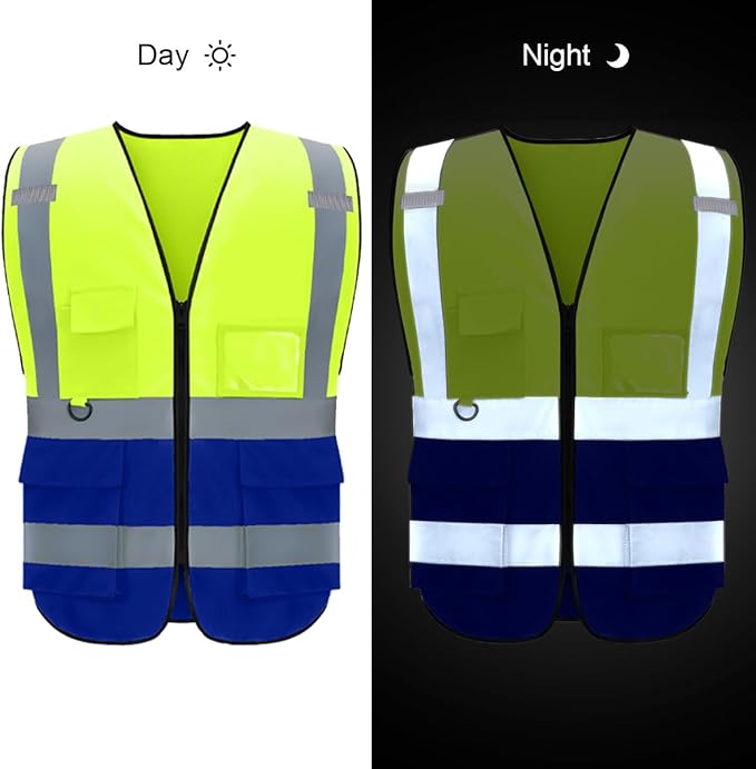 BeautyWill Custom Safety Vest Logo Class 2 High Visibility Reflevtive Vest Outdoor Protective Workwear