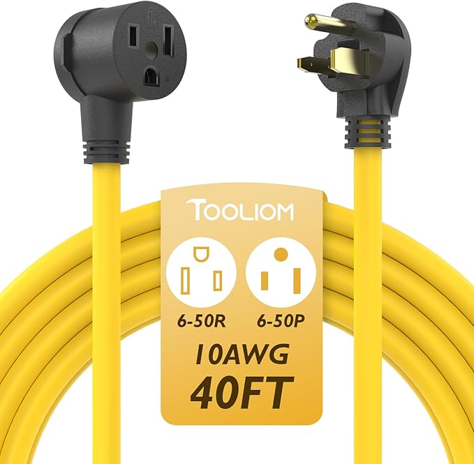 TOOLIOM 40FT 250 Volt Welder Extension Cord 10 AWG NEMA 6-50P to 6-50R Power Extension Cord for Welding Machines with ETL Approved