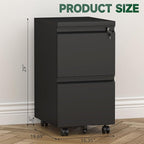 2 Drawer File Cabinet with Lock,29" H Small Filing Cabinet for Under Desk,Metal Filing cabinets for Home Office Organizer Letters/Legal/A4(Assembly Required,Black)
