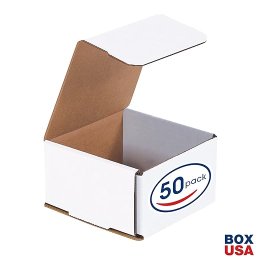 Box USA BMLR5 4 3/8"L x 4 3/8"W x 2 1/2"H, White (Pack of 50)