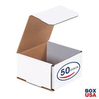 Box USA BMLR5 4 3/8"L x 4 3/8"W x 2 1/2"H, White (Pack of 50)