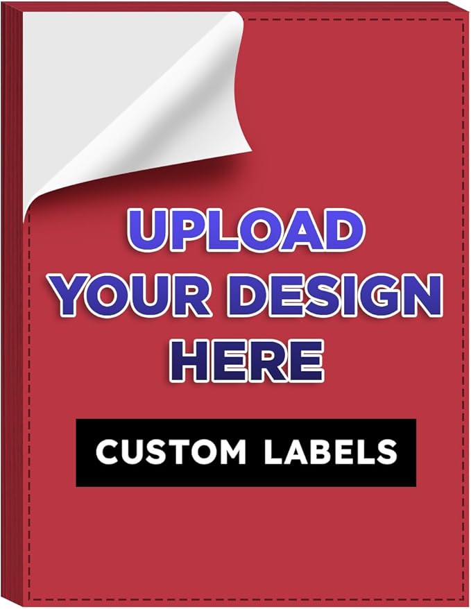 Custom Bright Neon Color Labels, Print Your Own Stickers, Upload Your Design for Printing - Smooth Matte Finish, Strong Adhesive, Crack and Peel - 3.5" x 2" - 25 Sheets per Pack (Dark Red)