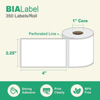 12 Rolls 2.25" X 4" Thermal Printer Labels, 350/Roll - Direct Thermal Labels Compatible with Zebra & Rollo Printers, BIAlabel