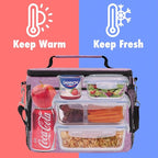 OPUX Insulated Lunch Bag for Men Women, Soft Lunch Box for Office Work School Picnic, Leakproof Lunch Cooler Bag with Shoulder Strap for Kid Adult Boy Girl, Medium Lunchbox Lunch Tote (Heather Purple)