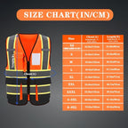 AYKRM 11 color High Vis Reflective Safety Vest for Women Men Security Pocket Zipper