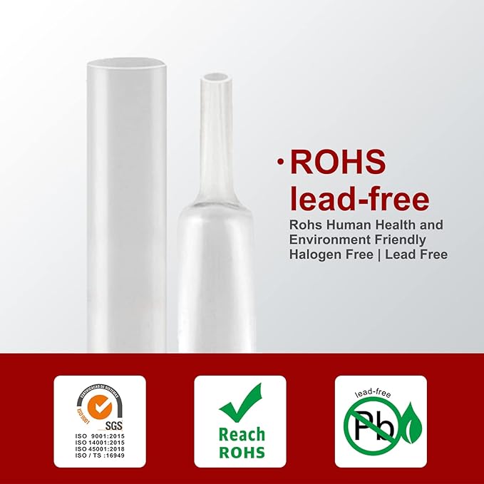 Chanzon 2:1 Ratio - 80Ft Roll - 5/32" (4mm) Heat Shrink Tubing 2:1(25M Total Length) Clear/Transparent Polyolefin Sleeving Wrap Shrinking 2 to 1 1pcs