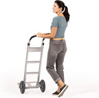 Fully Assembled Heavy Duty Hand- Horizontal Loop Handle - Aluminum Dolly Cart for Moving - 500 Pound Capacity - 8" Rubber Wheels - 50.25" H x 17.5" W with 17.75" x 9" Die Cast Nose Plate