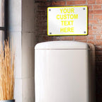 Aluminum Weatherproof Metal Sign Multiple Sizes Custom Personalized Text Here White Yellow Caution Horizontal Street Signs 24x18Inches