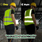 10 Pack Mesh Safety Vest Custom Logo High Visibility Reflective Vest with Pockets Security Work Vest（Yellow，XL）
