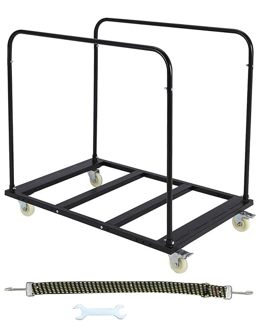 Folding Table Cart, 1800 LBS Heavy Duty Table Trolley with 5" Swivel Wheels, Desk Trolley for Garage, Home, Warehouse, Party Event Hotel Furniture 10 Table Capacity