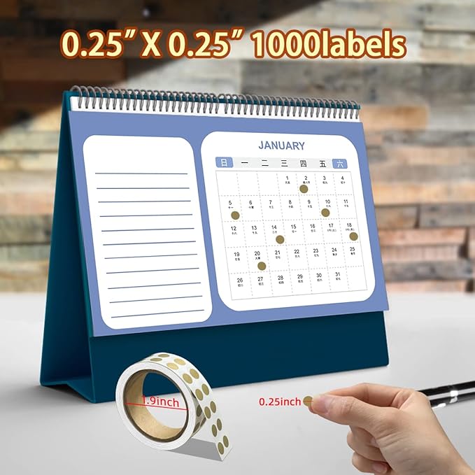 PARLAIM 0.25 Inch Color-Code Dot Stickers,1000 Stickers Roll Coding Label Sticker for Office,Student Classroom(Glod)