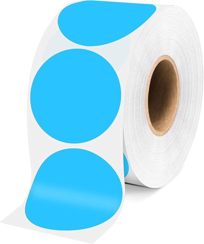 2 Inch Sky-Blue Circle Stickers 500 Pcs,Permanent Color Coding Dots for Office,Home Organization, File Classification,Multipurpose Labels