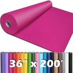 PerkHomy 36" x 2,400" (200') Rose Red Kraft Paper Roll for Craft Bulletin Board Paper Art Table Covering Crafting Gift Wrapping Bouquet Packing Parcel 80GSM 55LB (Rose Red, 36" x 200')