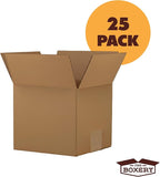 The Boxery Cube 13 x 13 x 13-inch Corrugated Cardboard Boxes, Medium | Pack of 25 for Shipping, Moving, and Storage, Curbside Recyclable, Strong Wholesale Bulk Boxes