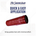 18" x 1500' 80 ga. Hand Film Stretch Wrap - Red (Light Tint) - Case of 4 Rolls