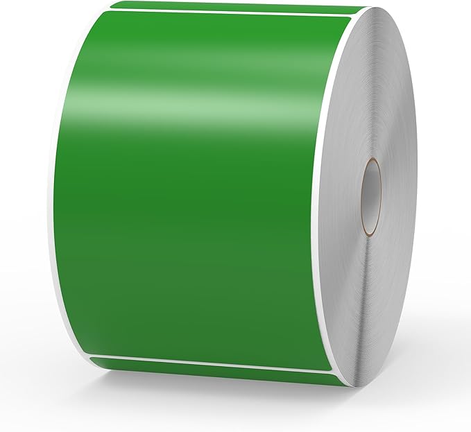 500 Pcs Rectangle Inventory Stickers Vinyl 3 × 5 Inch Moving Labels for Storage Bins Self Adhesive Color Coding Labels Waterproof Removable for Boxes Warehouse Classroom Office, Green