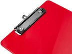 Plastic Clipboards (Set of 6) Multi Pack Clipboard (Red) Strong 12.5 x 9 Inch | Holds 100 Sheets! Acrylic Clipboards with Low Profile Clip | Cute Aesthetic College School Supplies for Girls and Boys