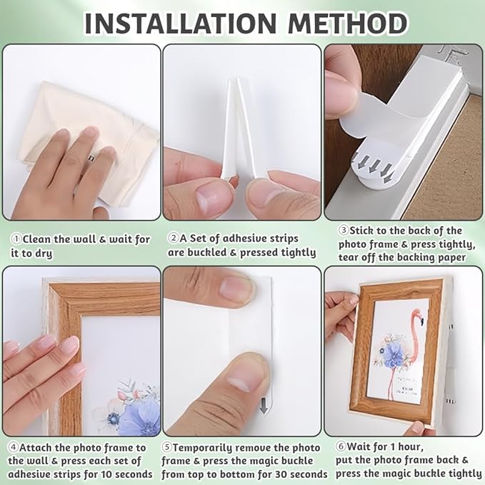 flintronic Large Picture Hanging Strips Heavy Duty, 36 Pairs(72 Strips) Sticky Picture Hangers, Damage Free Adhesive Mounting Strip Without Nails, for Pictures Frames Mirrors Wall Hanger