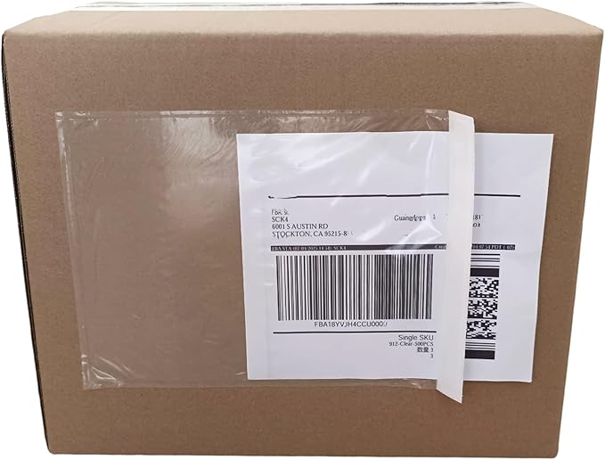 500Pcs 9.5" x 12"Packing List Envelopes Fit for 8.5x11 inch Packing Slip Invoice Sleeves Clear Self-Adhesive Mailing Labels for Envelope, Waterproof Shipping Pouch Enclosed Bags