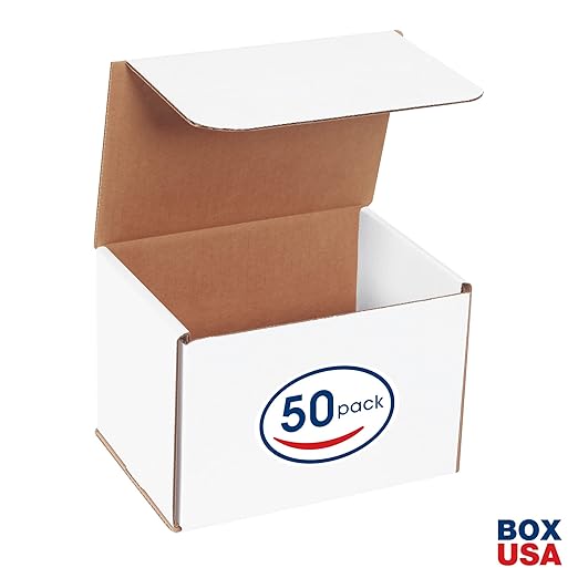 Box USA BM755 7"L x 5"W x 5"H, White (Pack of 50)