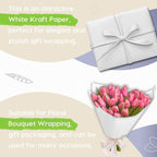 PerkHomy 24" x 1,440" (120') White Kraft Paper Roll for Craft Bulletin Board Paper Art Table Covering Crafting Gift Wrapping Bouquet Packing Parcel 80GSM 55LB (White, 24" x 120')