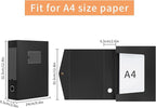 HUA JIE 2 Pack A4 Storage File Boxes Archives Case,65mm Spine,Box File Document Storage Box for Office School -Black
