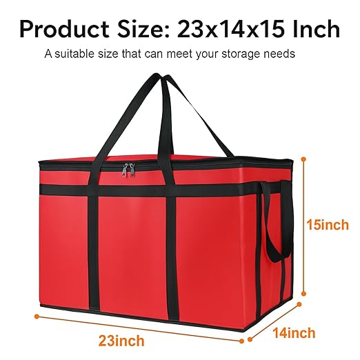 Bodaon 10-Pack Insulated Food Delivery Bag, XXXL Catering/Pizza Cooler Bags, Rideshare Delivery Bag, Warmer/Frozen, Cold/Hot Thermal Styrofoam Carrier for Car/Travel/Shopping