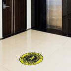 Spanish Safety Signs Floor Decals Pedestrian Traffic Only Yellow Anti-Slip Round Shape Business Industrial Stickers 17Inches Longer Side