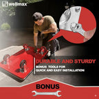 Push Cart Dolly by Wellmax, Moving Platform Hand Truck, Foldable for Easy Storage and 360 Degree Swivel Wheels with 330lb Weight Capacity, Red Color