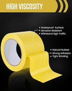 Lichamp 3 Rolls Vinyl Tape, Premium Safety Marking and Traffic Floor Marking Tape, Bundling, Social Distancing, 4 Inch x 36 Yards per Roll, 108 Total Yards, Yellow