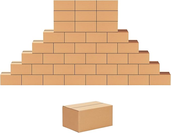 Edenseelake 40 Pack 6x4x3 inches Shipping Boxes Small Cardboard Boxes for Packing, Moving, Mailing, Brown