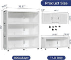 240Gal Extra Large Stackable Storage Bins with Lid, 960Qt Collapsible Storage Box with Wheels, Closet Organizers and Storage Cabinet Container for Home, Kitchen, Office, 3Pack White Clear