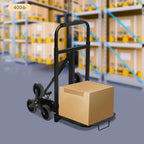 Folding Stair Climbing Dolly, Heavy Duty Stair Climbing Cart Dual-Purpose Cart 551 Lbs Capacity 33x40cm Extended Deck Dual-Wheel Support Bars Sturdy Wheels for Offices, Campsites, Event Venues