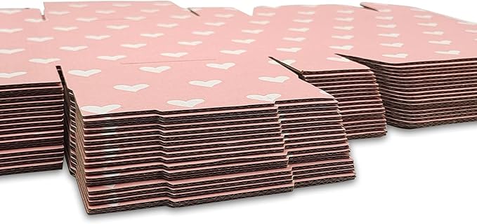 Recyclable Cardboard Small Gift Mailer Boxes for Shipping Packaging Craft Mother's Day Gifts Giving Products (Pink, 9 x 6 x 2 Inch)