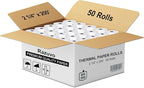 Thermal Paper Rolls - Bpa-Free 2 1/4 Inch X 200ft Register Tape, 50-Pack For Smooth Credit Card Machine Printing