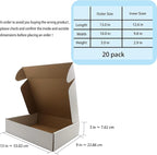 13x10x3 inch Shipping Boxes, White Corrugated Cardboard Box Literature Mailing Shipping Packaging Recyclable Storage Boxes and Craft Gifts Giving Products Business White Box Set of 20 (13''x10''x3'')