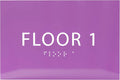 6" X4" Floor 1 Sign - ADA Compliant Tactile Graphics Grade 2 Braille Text | Wall Mount Plastic Directional Assistance, Floor Number Sign for Office, Schools, Hospitals, Apartments