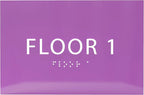 6" X4" Floor 1 Sign - ADA Compliant Tactile Graphics Grade 2 Braille Text | Wall Mount Plastic Directional Assistance, Floor Number Sign for Office, Schools, Hospitals, Apartments