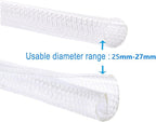 25ft 1 Inch White Cable Sleeve – Split Wire Loom Tubing Cord Protector – Flame Retardant Polyester Cable Cover for Desk, TV, PC Setup – Protects Cords from Pets & Organizes Wires