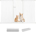 Lumizone Extra Tall Cat Gate 55.12" High Pressure Mounted Extra Wide 2025 New (17 Sizes) 1.37" Gap No Drilling Auto-Close One-Handed Operation Tall Pet Gate for Dogs(White, 55.12" H x 88.58"-92.71" W)