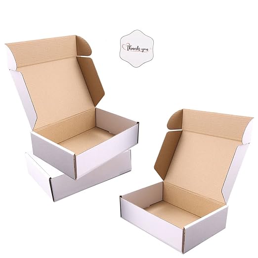 Shipping Boxes, 7"x5"x2"Which is Anti-Impact Come with Exquisite Sealing Label.Suitable E-Commerce Packaging, Shipping Packaging.