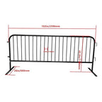 2 Pack 8.5 Ft Steel Crowd Control Heavy Duty Interlocking Steel Safety Barriers Barricade Fence Frame Guard for Events Road Traffic Control, Black