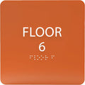 6" X6" Floor 6 Sign - ADA Compliant Tactile Graphics Grade 2 Braille Text Acrylic Wall Signs - Directional Assistance, Floor Number Safety Sign for Office, school Hospital, Apartment
