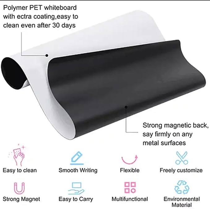 Small Magnetic Dry Erase Board Sheet for Fridge, 8"x12" Erasable Refrigerator WhiteBoard for Kitchen, Mini White Board Planner, Include 1 Markers