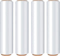 18 Inch Stretch Wrap Roll, Heavy Duty 1500ft Shrink Wrap Roll, Clear 80 Gauge Industrial Strength Stretch Film, Plastic Wrap for Pallet Wrapping Shipping Moving(4 Pack)
