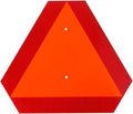 Reflective Slow Moving Vehicle Sign,Slow Moving Vehicle Triangle - 14"x16" 80 Mil thick Engineering Grade Plastic SMV Sign for Tractor,Golf Cart,Farm Equipment, UTV, Easy Installation
