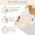 3 X 5 Inch Printable Waterproof Rectangle Color Coding Labels, 300 Per Roll Adhesive Color Coding Stickers for Bar-Codes, Address, Small Business Labeling, Light Brown