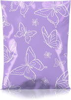Metronic Poly Mailers 10x13 Inch 100pc Shipping Bags for Clothes,Self Adhesive Shipping Envelopes for Small Business,Waterproof Mailers Poly Bags for Shipping,Packaging Mailing Bags Purple Butterfly