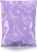 Metronic Poly Mailers 14.5x19 Inch 50pc Shipping Bags for Clothes,Self Adhesive Shipping Envelopes for Small Business,Waterproof Mailers Poly Bags for Shipping,Packaging Mailing Bags Purple Butterfly
